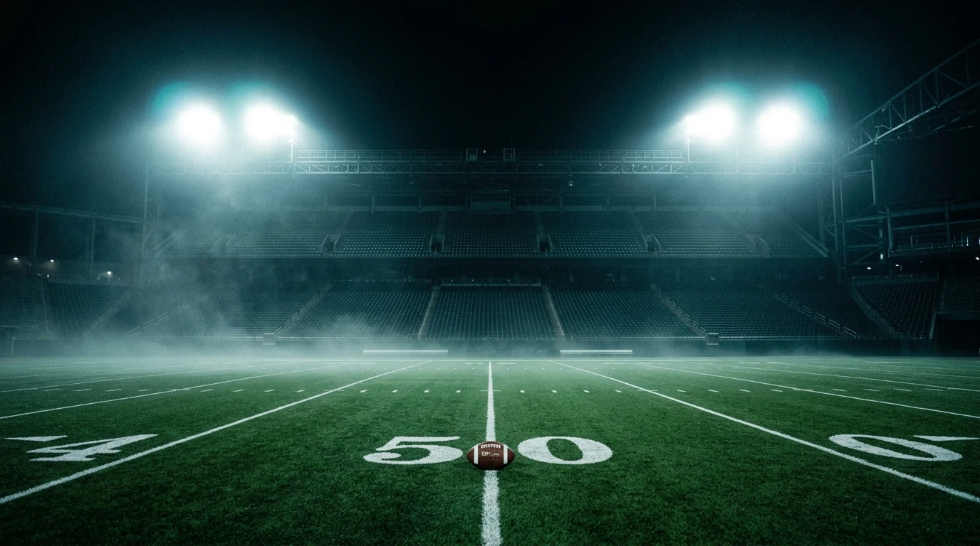 American football stadium at night
