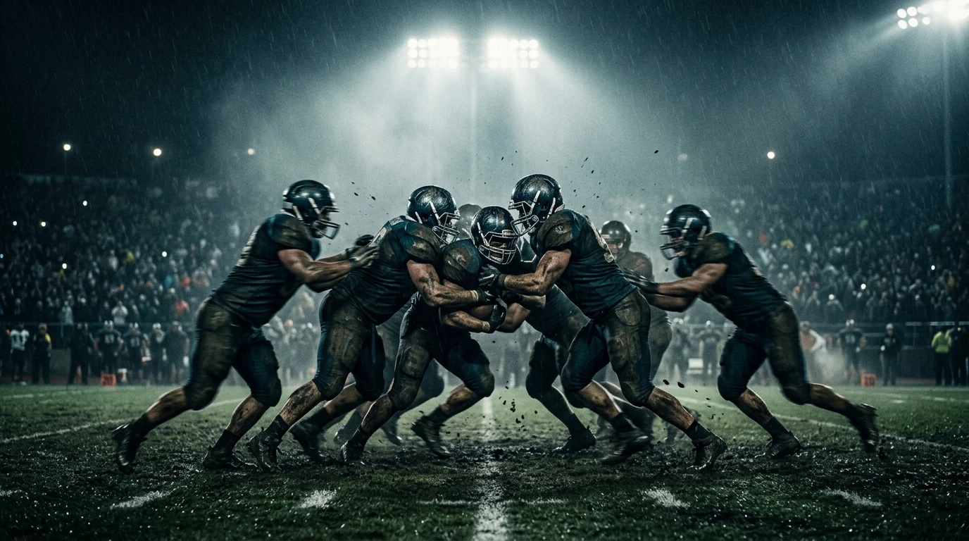 American football game action